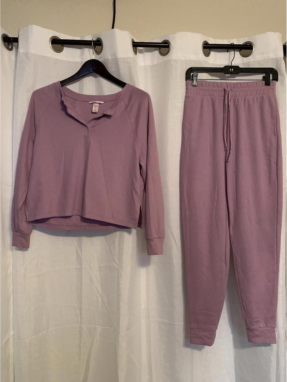 Victoria's Secret Henley Jogger Thermal Lounge Set- Lilac XS